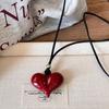 Neck magnetic leather glasses bag Neck card bag Unisex portable long chain key bag Sunglasses storage bag