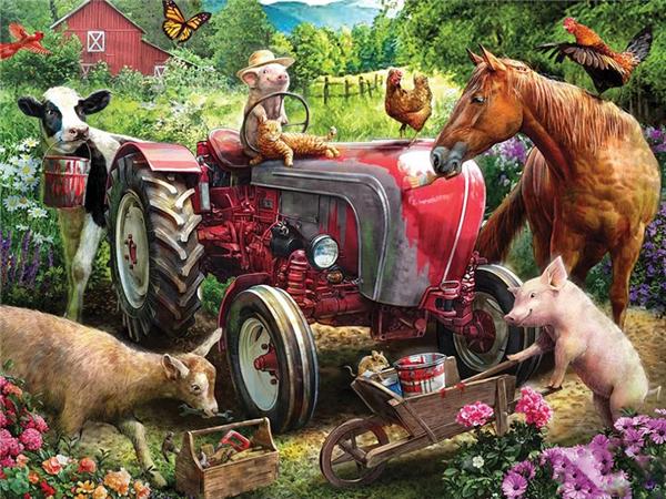 Ferme Mozaic complet cu diamante Peisaj Animale Câini Tablouri decorative 5d Diamante Poză Diamont Instrumente de pictură Artă de broderie