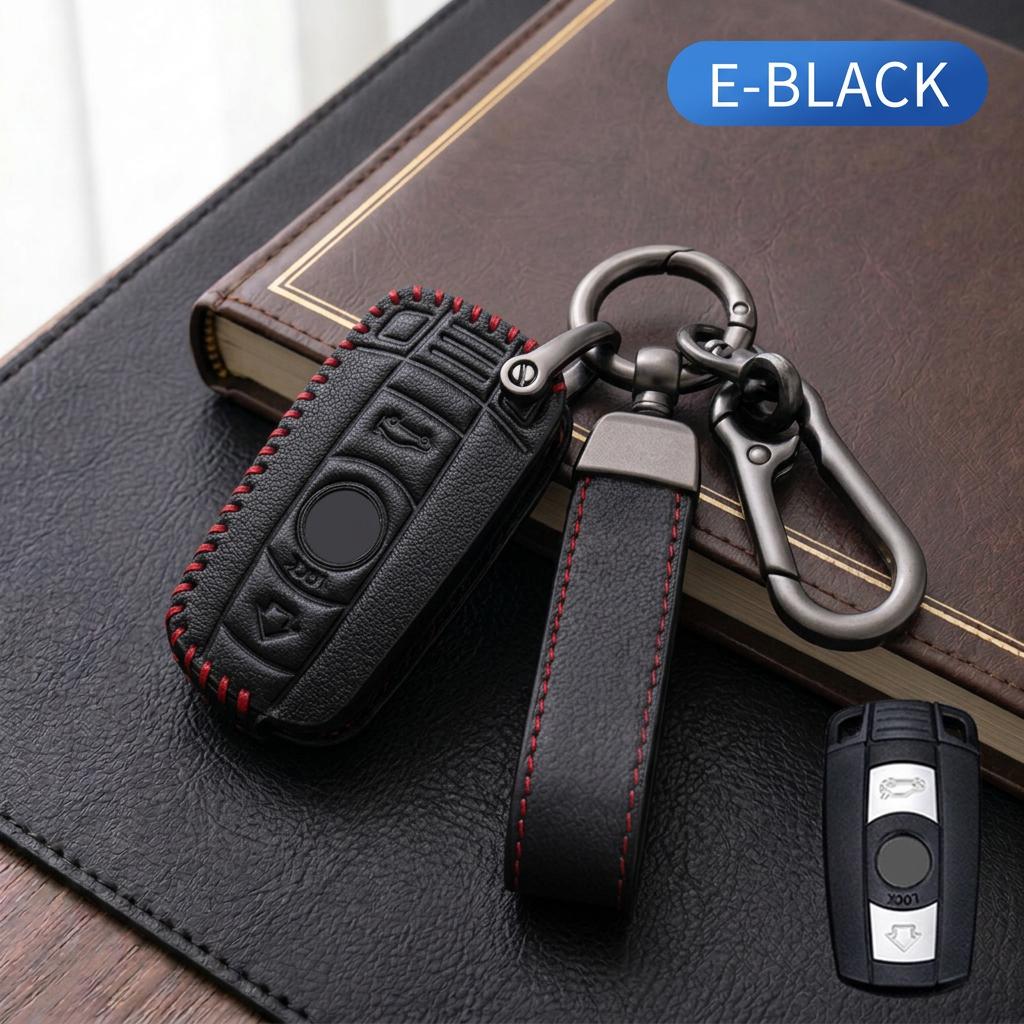 Leather Key Case for BMW 1 3 5 6 7 Series X1 X3 X5 X6 Z4 E90 E91 E92 E93 E60 E88 F20 F21 F30 F32 CAS3 Smart Key Cover Protection