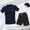 Ropa Deportiva de Verano para Hombre, Conjunto de Dos Piezas con Camiseta de Manga Corta y Pantalones Cortos, Ropa Casual Transpirable y de Secado Rápido.