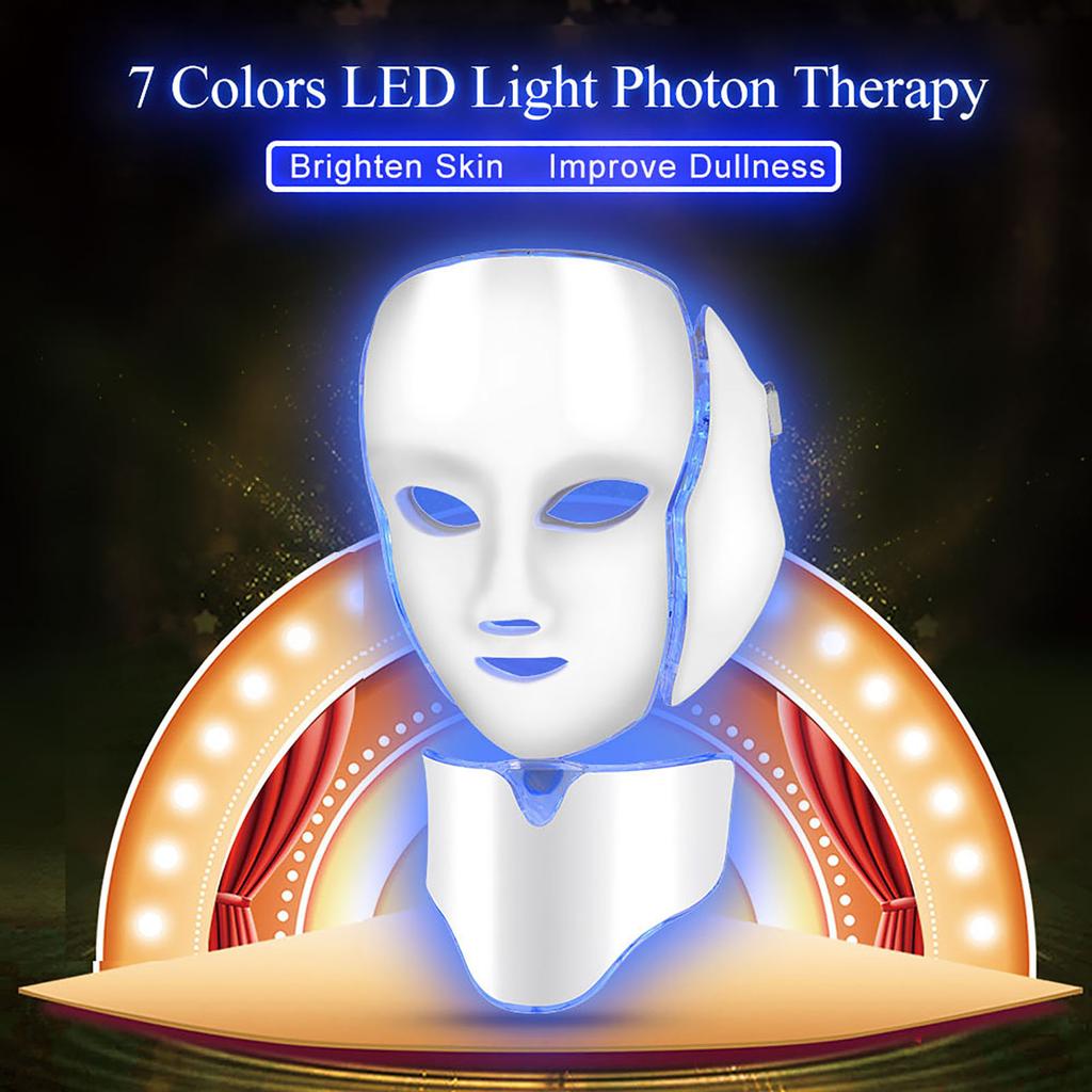 7Colors Photon LED Mask Face Neck Anti Wrinkle Acne Removal Skin Rejuvenation Machine