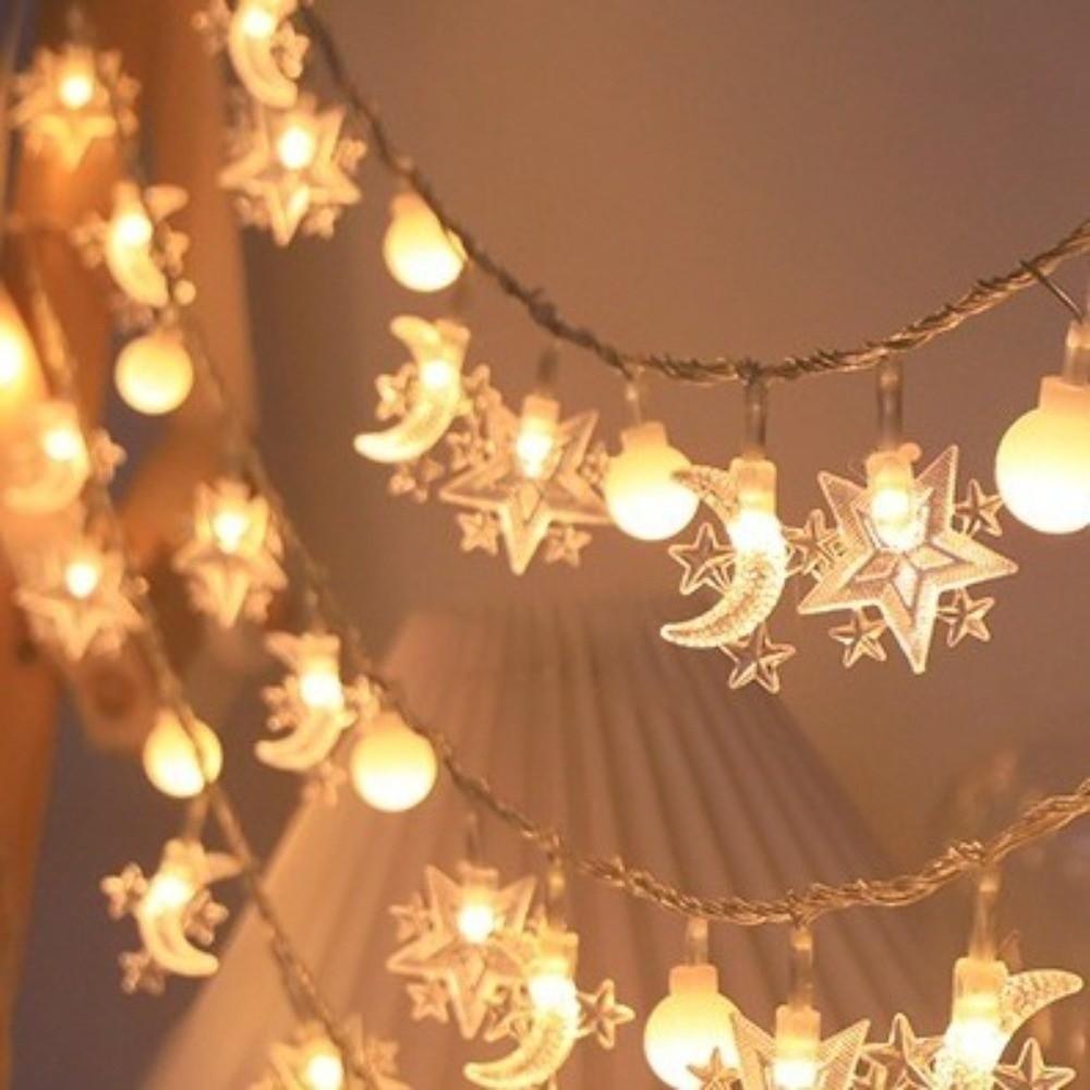 Plastic Moon Star Lamp Moon Decoration LED Curtain Light LED String Lights  Party Decoration