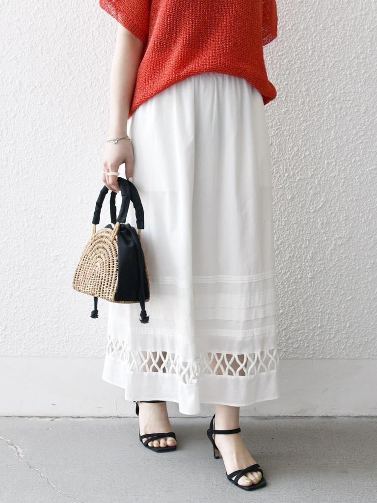 Ships Any Rope Design Gathered Flare Skirt (723220049) White, Hand Washable, One Size