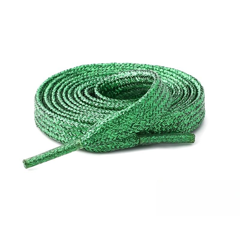 'Gold and Silver Silk' Pearlescent Radiant Polyester Flat Lace Suitable for Board Shoes, Canvas Shoes, Sports Shoes, Pants Rope