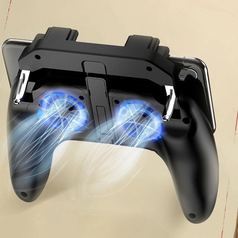 H10 Gaming Handheld Grip Game Controller Joystick Gamepad Voor Pubg Trigger Koelventilator Koeler Telefoon USB-Powered 5000mAh Batterij