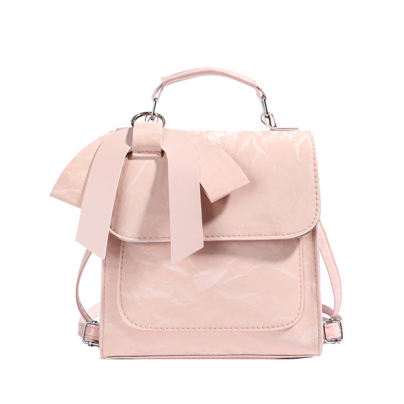 

Рюкзак с бантом для женщин 2024 года, новая модная сумка через плечо в стиле колледжа, иностранный стиль, пригородная портативная сумка с косым креплением розовый