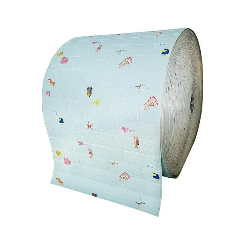 3D Soft Foam Brick Wallpaper Sticker Roll DIY Self Adhesive Living Room Home Kitchen Bathroom Decorative Wall Paper