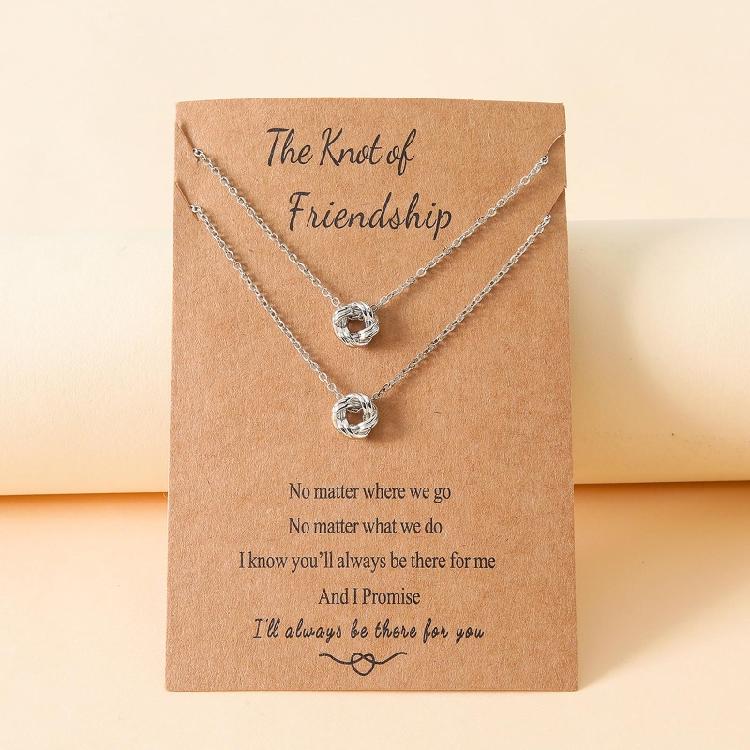 Knot Necklace for Best Friend Women Jewelry Gifts for Friends Silver Golden
