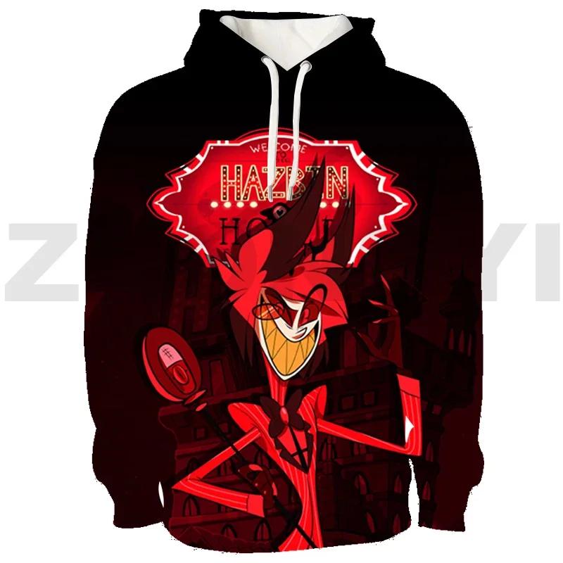 Harajuku Hazbin Streetwear 3D Print Hotel Men Clothing Hip-Hop High Street Sweatshirts Female Anime Hoodie Cosplay Costume Hoody
