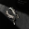 Single Korean Angel Wing Rhinestone Earrings Shiny Drill Arc Ear Hanging Clip Earrings for Women Unusual Ear Cuff Jewelry
