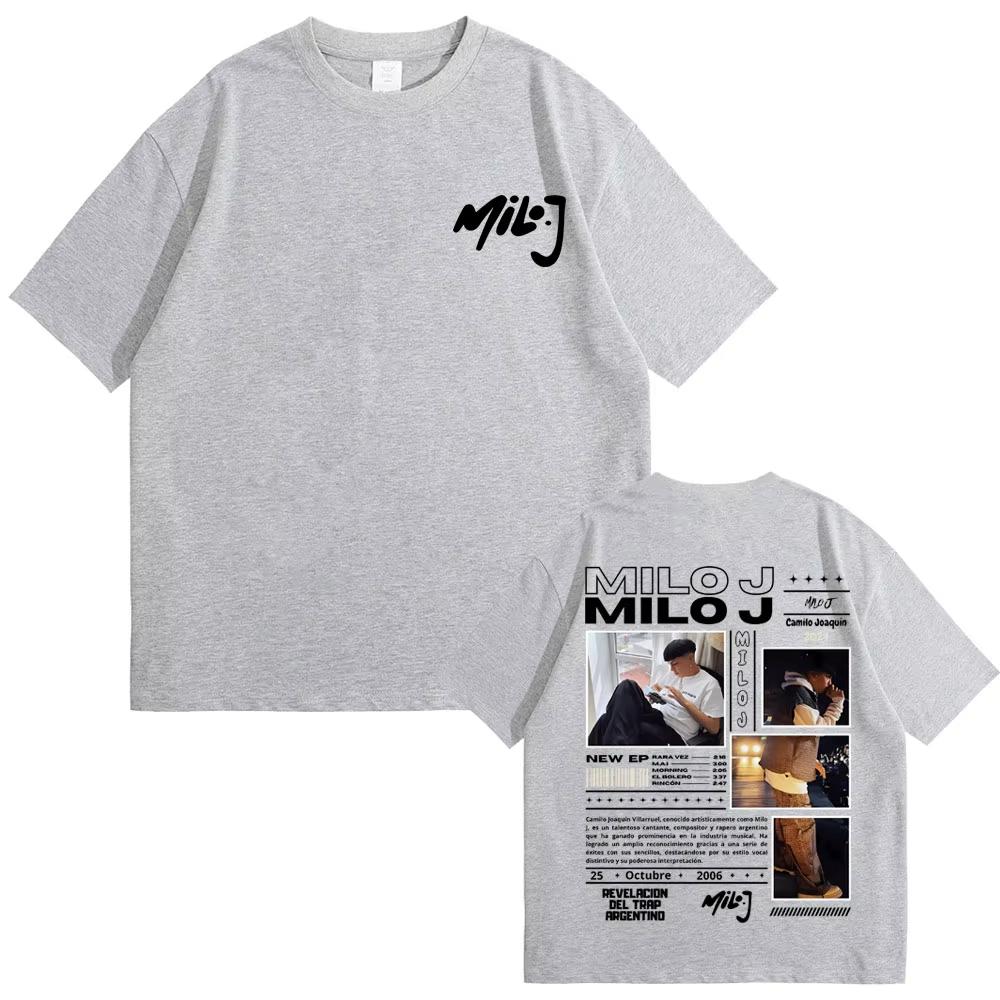 Rapper Milo J 111 Album Graphic Print Unisex Hip‑Hop Fashion Loose Casual Short‑Sleeve T-shirt