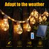 10/8/5m Solar String Light Copper Wire Light, 8-mode, Dimmable, Remote Control, Suitable for Garden Decoration, Hemp Rope Light String