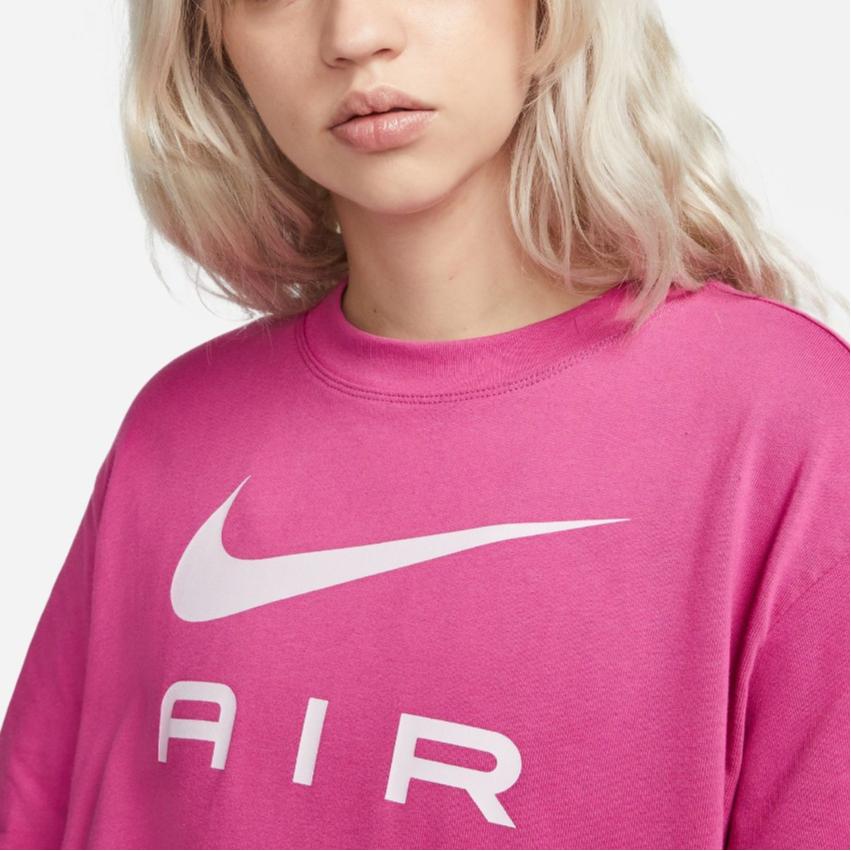 Nike Letter Logo Printed Round Neck Casual Short Sleeve Drop Shoulder T-Shirt Women T-Shirts Pink DX7918-675