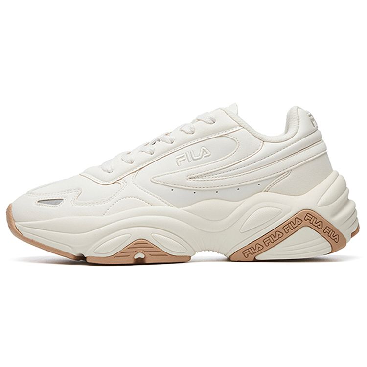 Fila Modern Chic Synthetic Leather Comfortable Versatile Low-Top Casual Shoes Women Sneaker White Brown F12W111123FMT