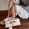 Ribbon Bow Lace Shoulder Bag Sweet Y2K Underarm Bag Portable Armpit Bag  School