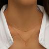S925 Sterling Silver Geometric Strip Diamond Round Ball Layer Double Necklace Female Style Diamond Clavicle Chain