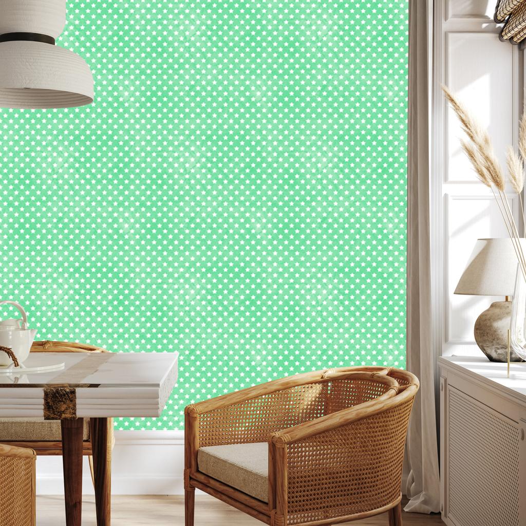 Mint Stars Wallpaper, Mint Center for Living Room and Bedroom 50x1000
