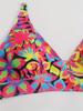 Cross-Border Split Bikini: Sexy Bandeau Print Triangle Swimwear for Women