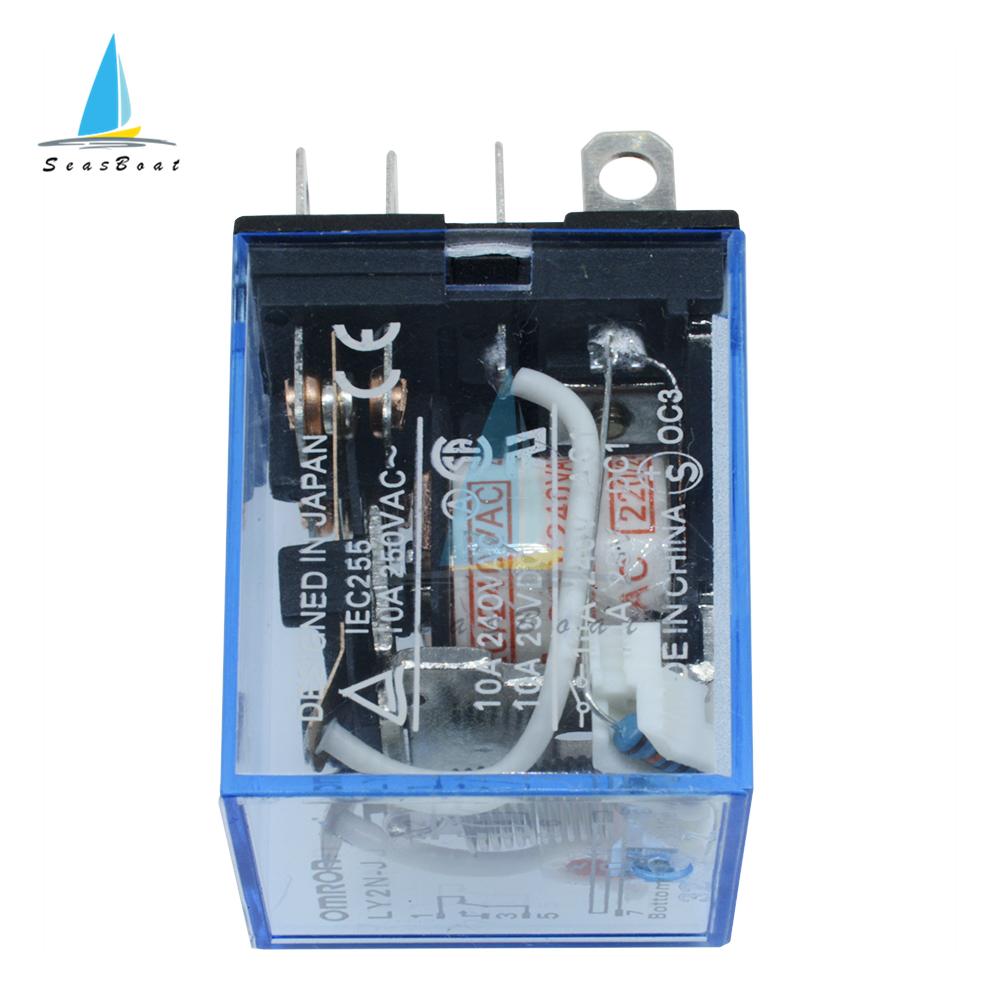 DC 12V 24V 220/240V AC 10A 8PIN Coil Power Relay DPDT LY2NJ HH62P HHC68A-2Z With Socket Base Relays 5
