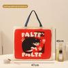 Cartoon Cat Plush Cotton Comforter Storage Bag For Travel And Bedroom Organization