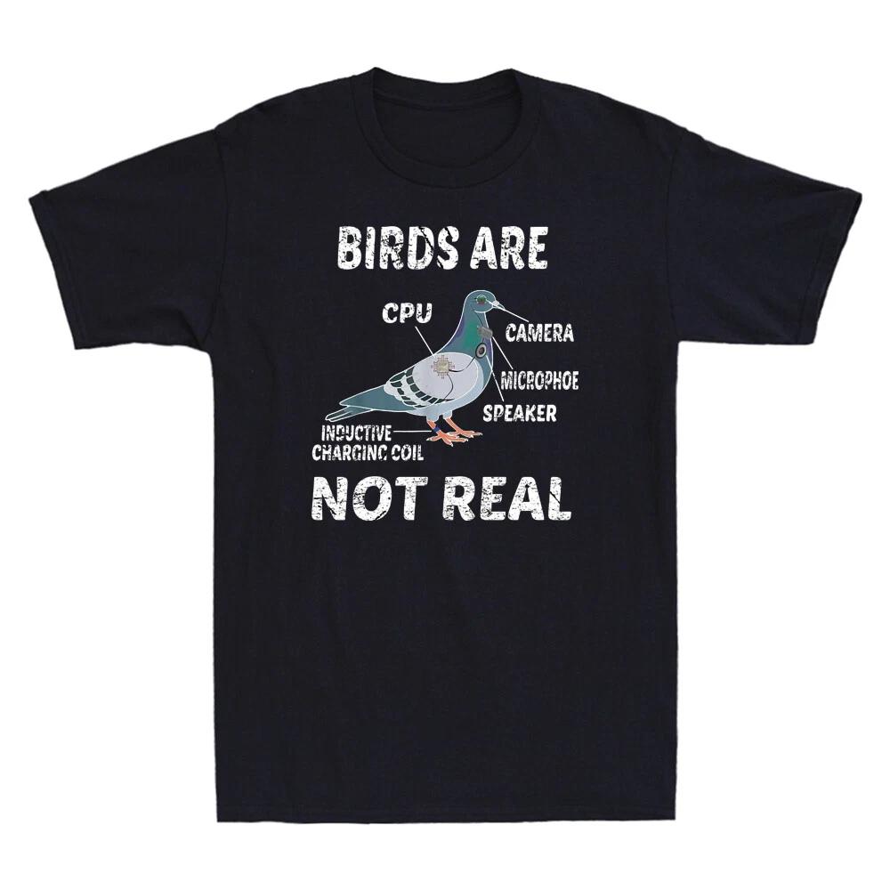 Birds Not Real Funny Bird Spies Conspiracy Theory Birds Retro Men s T-Shirt XS