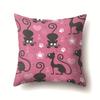 Cat Geometric Cute Single-sided Pillowcase Sofa Office Cushion Cover Living Room Waist Cover Bedroom Back Cover