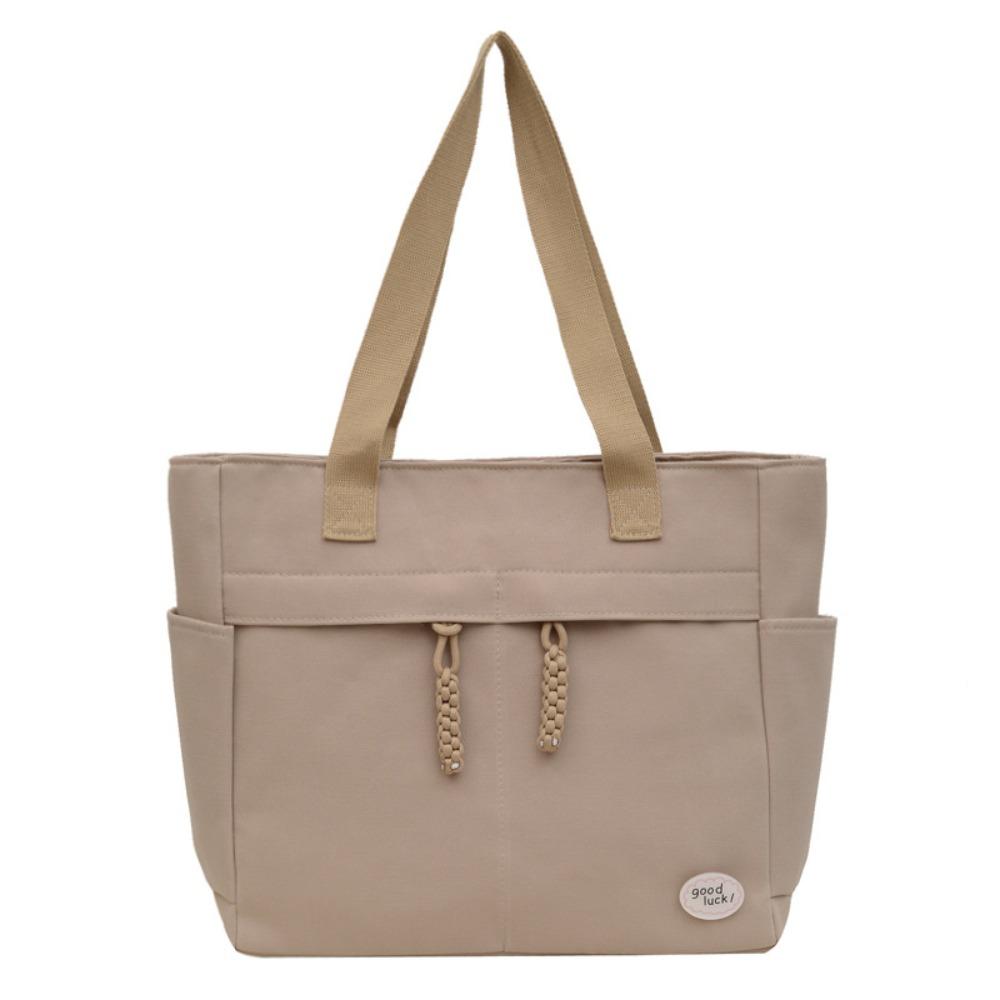 

Multi Pocket Simple Handbag Japanese Style Shoulder Bag Casual Canvas Tote Bag Outdoor хакі