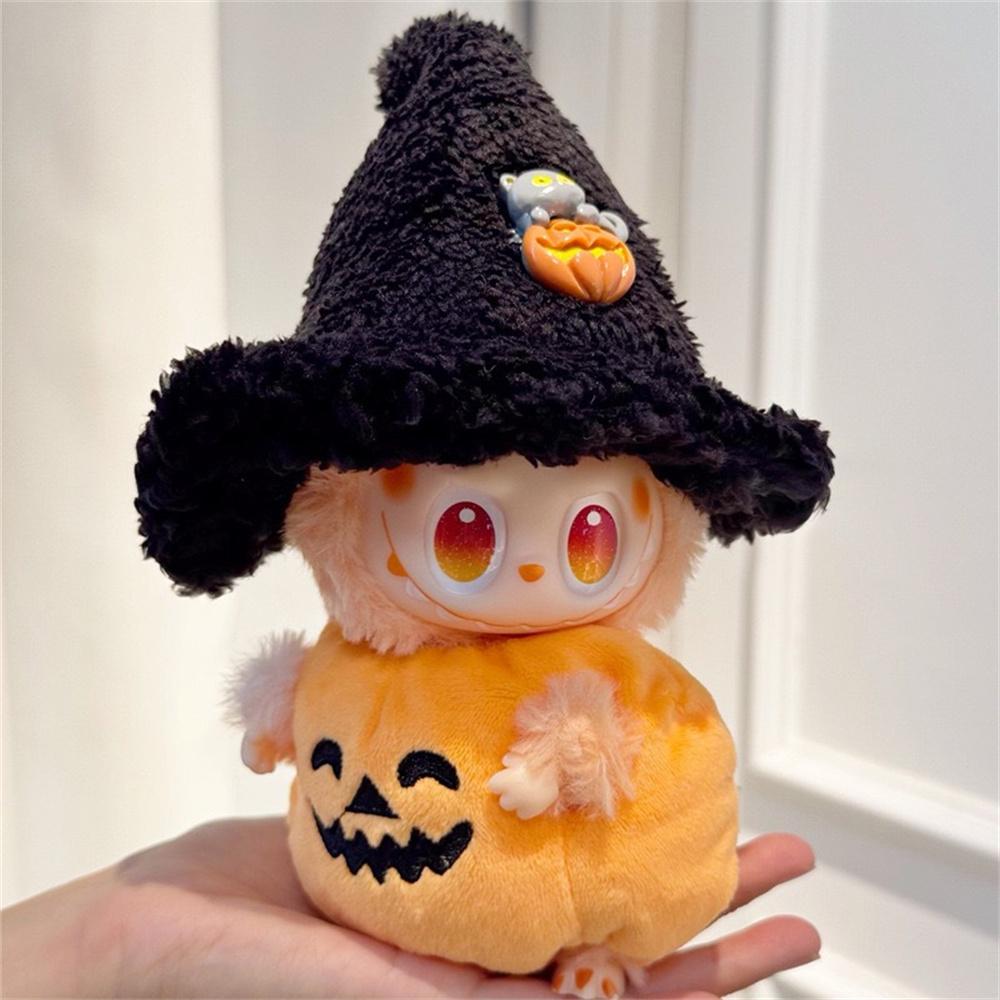 Doll Clothes Halloween Pumpkin Costume with Hat Accessory for 17cm 1st/2nd/3rd Figures (No Doll)