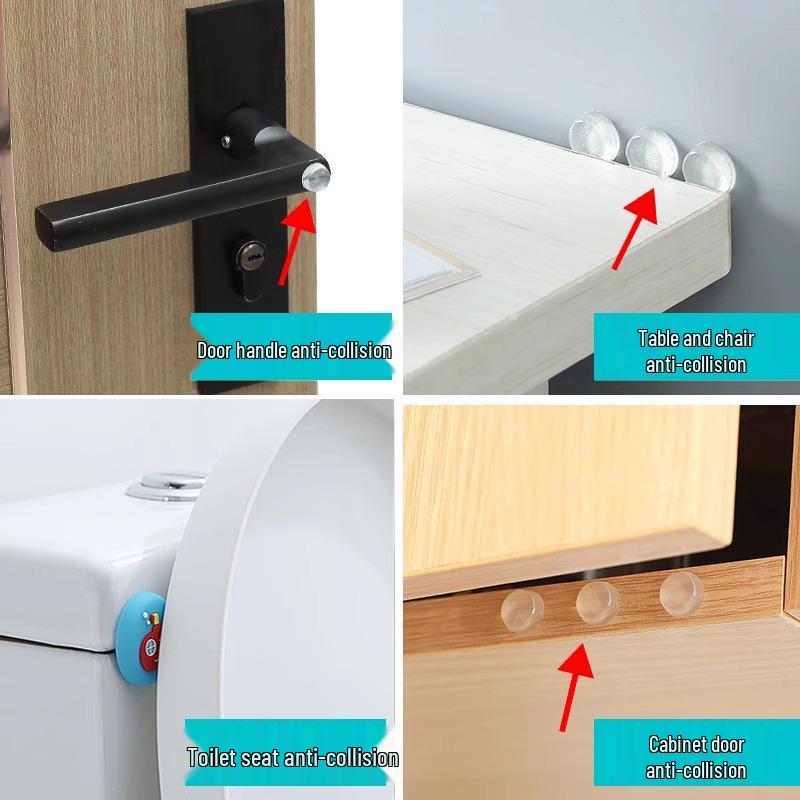 Silicone Anti-Collision Door Knob Pad & Wall Protector Set