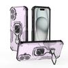 For iPhone 16 Plus Phone Case WANLONFENG PC TPU Back Cover Kickstand with Tempered Glass