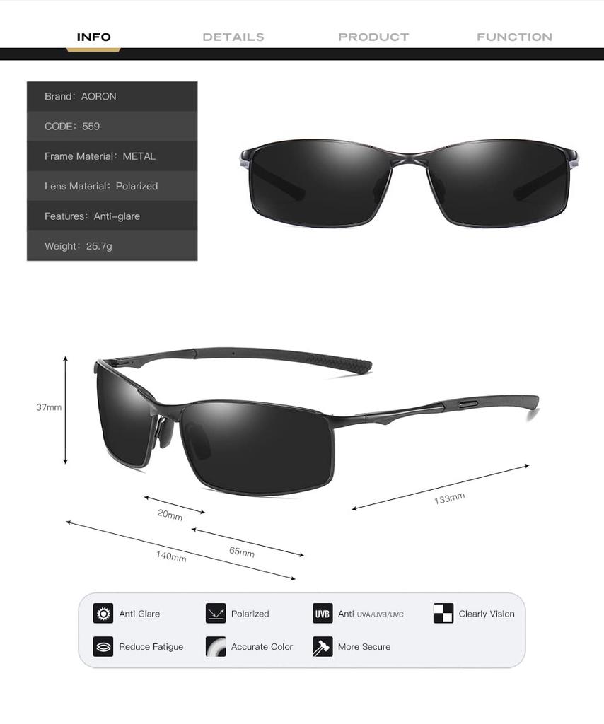 Polarized Sunglasses for UV400 Ultra for B1029 [FEISEDY] Men, Square, Small, Protection, Lightweight, Stylish, Driving/Biking/Fishing