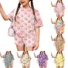 Kids Casual Short Sleeve Shirt and Shorts Set Animal Pattern Lightweight Summer Outfit Soft Fabric Comfortable Fit