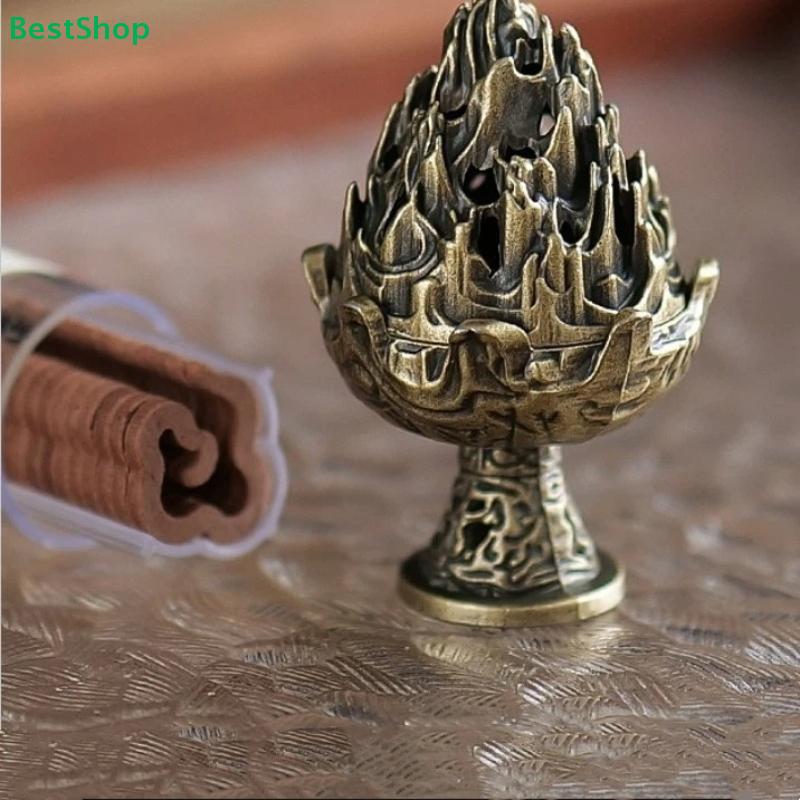Ancient Style Mountain Incense Burner - Retro Bronze Incense Holder for Cone Incense, Home Decorative Fragrance Burner