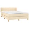 Cadre de lit avec matelas - Maison Exclusive - 140x190 cm - Sommier à lattes - Tissu crème