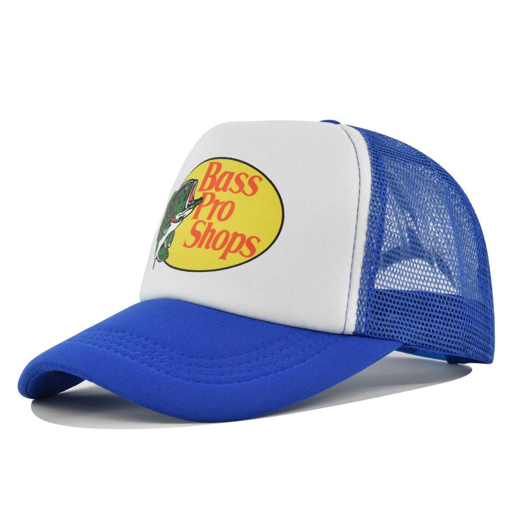 Cool hat Baseballpet vis zeefdruk gaas klep pet heren en dames gaaspet wandel reizen zonnehoed polyester adjustable