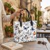 Butterfly Printed Tote Bag Casual Large Capacity Handbag for Daily Use