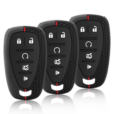 Silikon Bil Fjärrnyckel Fodral Hållare Nyckelskydd För Chevrolet Camaro Malibu Cruze Equinox Volt 5 Knappar Biltillbehör Nyckelring
