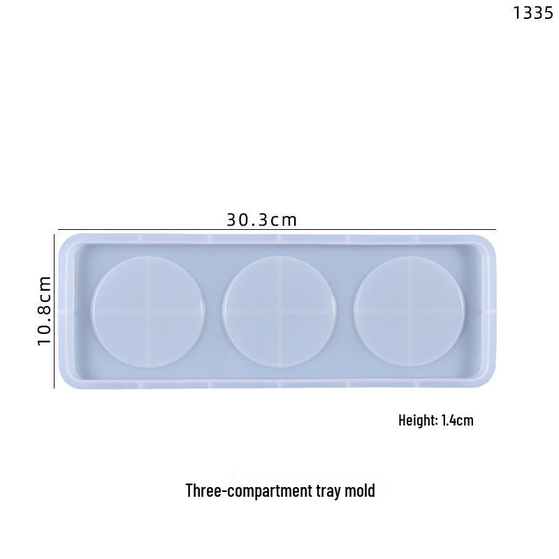 Poppy DIY Three-Grid Wine Bottle & Glass Silicone Coaster Mold