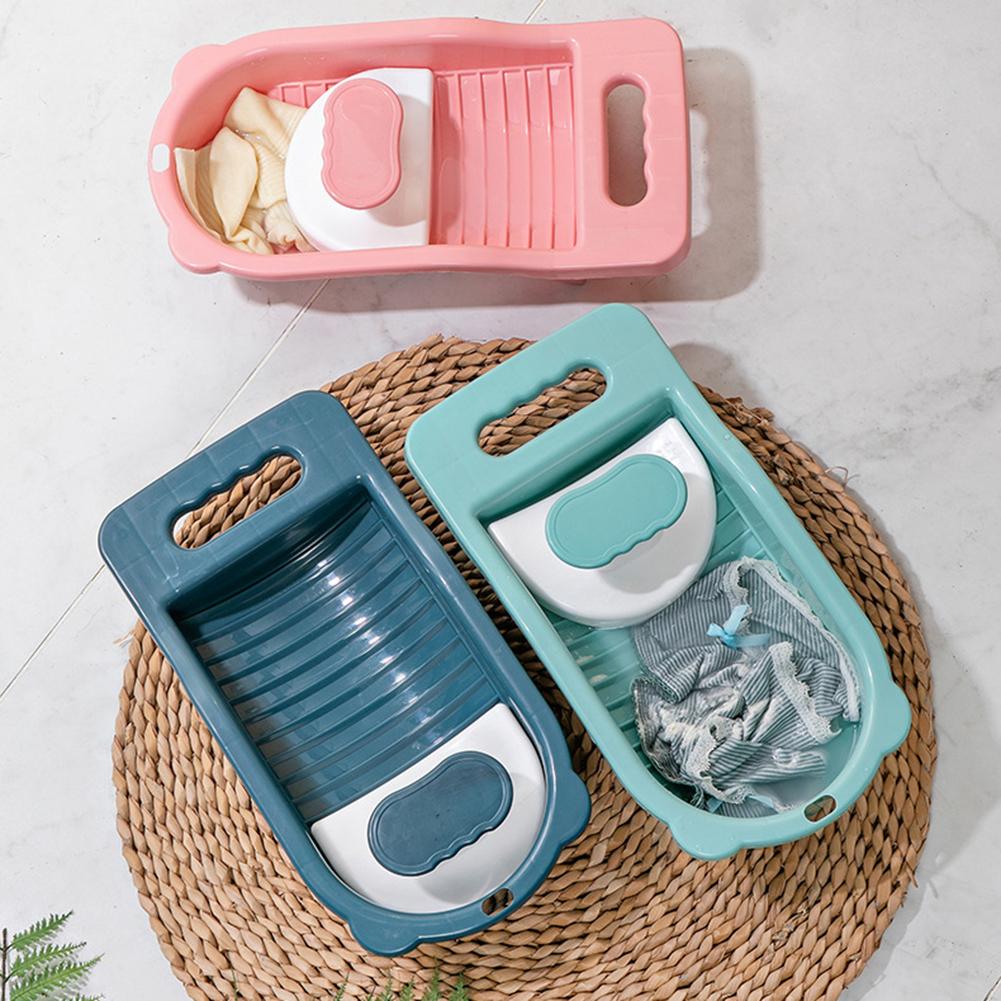 Household Mini Washboard Portable Laundry Board with Scrub Grips for Underwear Socks Lightweight Wash Board for Children Clothes