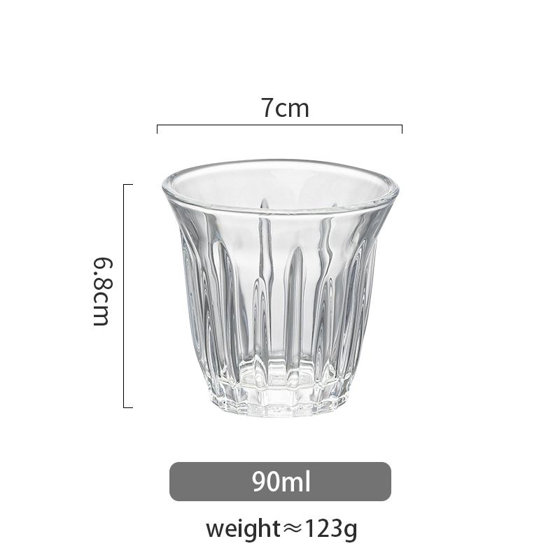 

90-230 мл Вертикальная полосатая стеклянная чашка для кофе и чая в ресторане Стеклянная чашка для растворимого кофе и молока Термостойкая чашка для латте