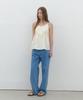 CLUNY Summer Strap Shirring Peplum Blouse - Cream Butter