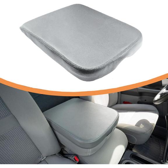 

SecosAutoparts Center Console Armrest Lid Cover Leather Gray Compatible with Dodge Ram 1500 2500 3500 2002 2003 2004 2005 2006 2007 2008 Only Leather