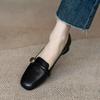 Retro Brown Single Shoes Women's Spring and Autumn New Commuter Flat-soled Small Leather Shoes One Pedal Light-mouth Single Shoes