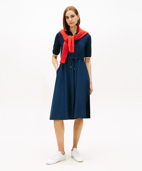 TOMMY HILFIGER Mix Polo Midi Dress (T22G0Tdr002Wt1C1G)