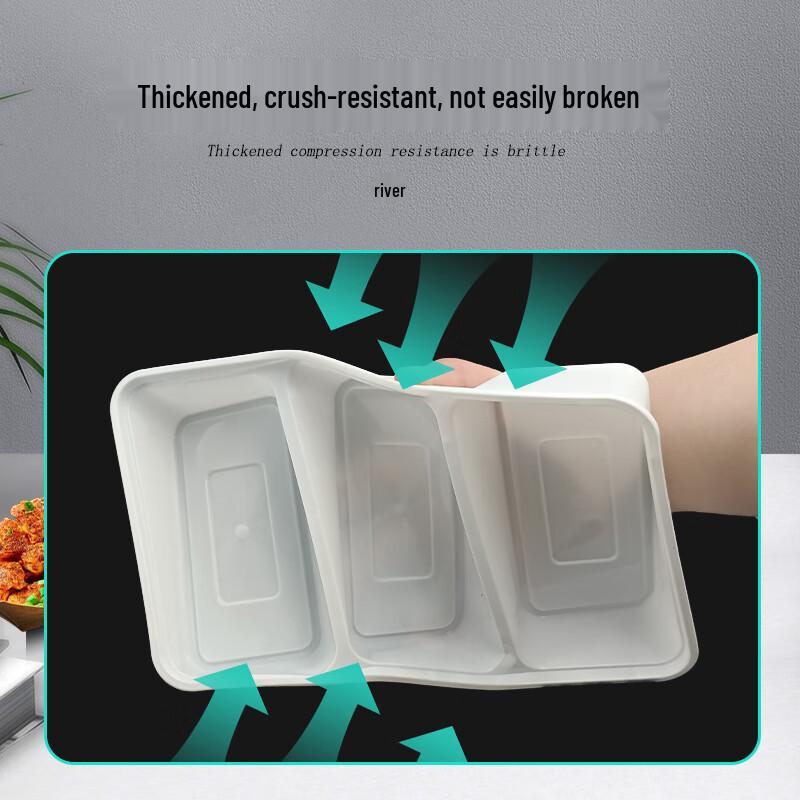 Disposable 3-Compartment Food Container