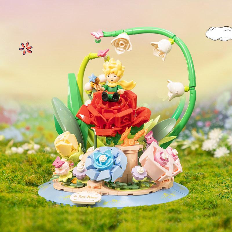 

New Pantasy Little Prince Rose s Tale Building Blocks Street Scene Assembly Toy Models Desktop Decoration Children Holiday Gifts NO BOX
