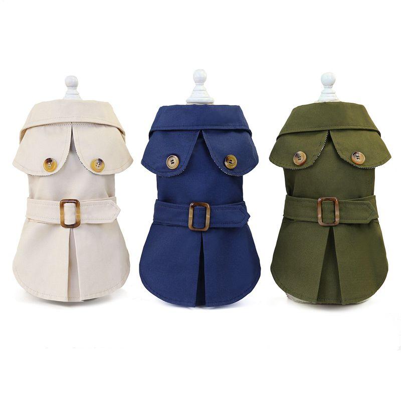 British Style Pet Dog Clothes Trench Coat Winter Thicken Jacket Coat Costumes Hoodies Clothes for Small Puppy Dogs Cat Clothing