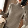Classic Women Knit Sweater Stand Neck Top Winter Solid Color Versatile Pullover