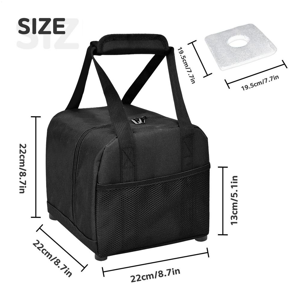 Bowling Ball Tote Single Ball Bowling Tote For Men With Side Mesh Pockets Portable Equipment Storage For Travel Keys Wallet чёрный