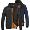 Men's Faux Fleece Fur Lined Hoodie Zip Up Coat Jacket With Warm Stand Collar